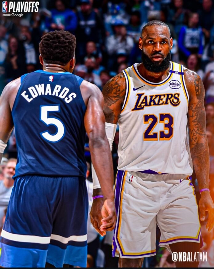 Anthony Edwards y LeBron James