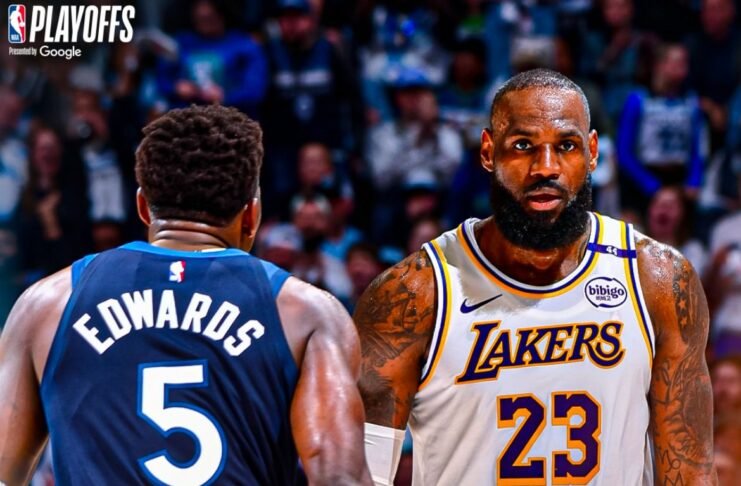 Anthony Edwards y LeBron James