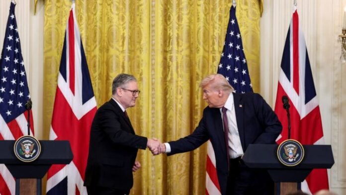 U.S. President Donald Trump meets British Prime Minister Keir Starmer, in Washington, D.C. trump y stamer